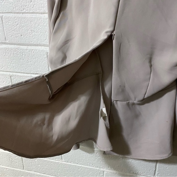 Fitted Dressy Blouse Flare Peplum Style Racing Stripe V Neck Longsleeve Medium - Picture 11 of 14